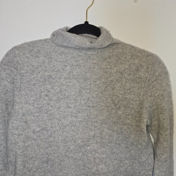 Womens 100% Cashmere Mock Neck SweaterSize S Long Sleeve Gray - Picture 2 of 8